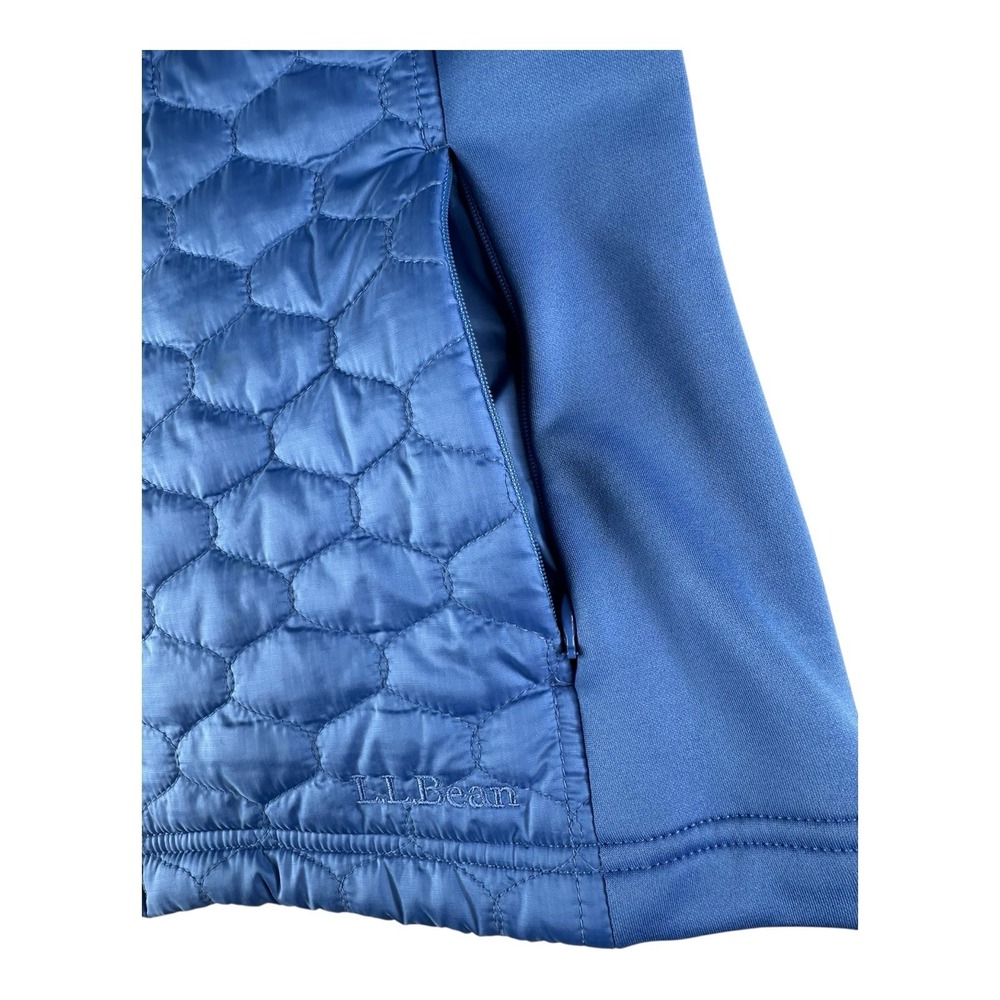 LL Bean Womens Blue Lightweight Puffer Vest Jacket Size Small Double Zip Closure - Picture 9 of 14